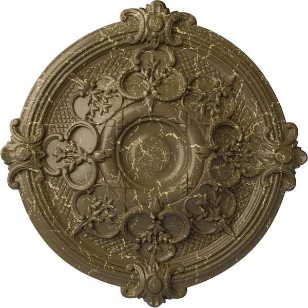 Ekena Millwork Hamilton Ceiling Medallion (Canopies up to 3 3/4"), 17 3/8"OD x 1 3/4"P, Mississippi Mud Crackle CM17HAMMC - main